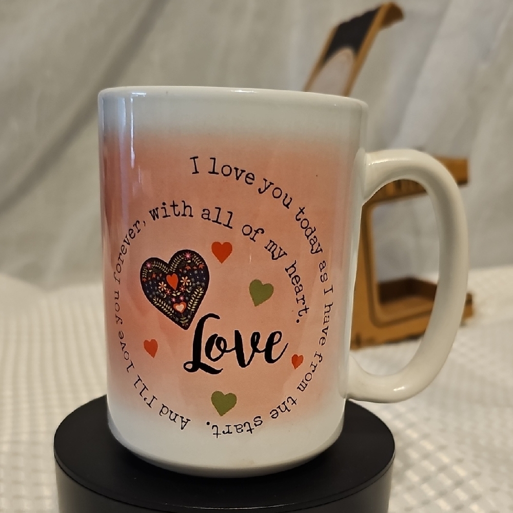 Heartfelt Love Ceramic Mug - White and Pink - Picture 4 of 5
